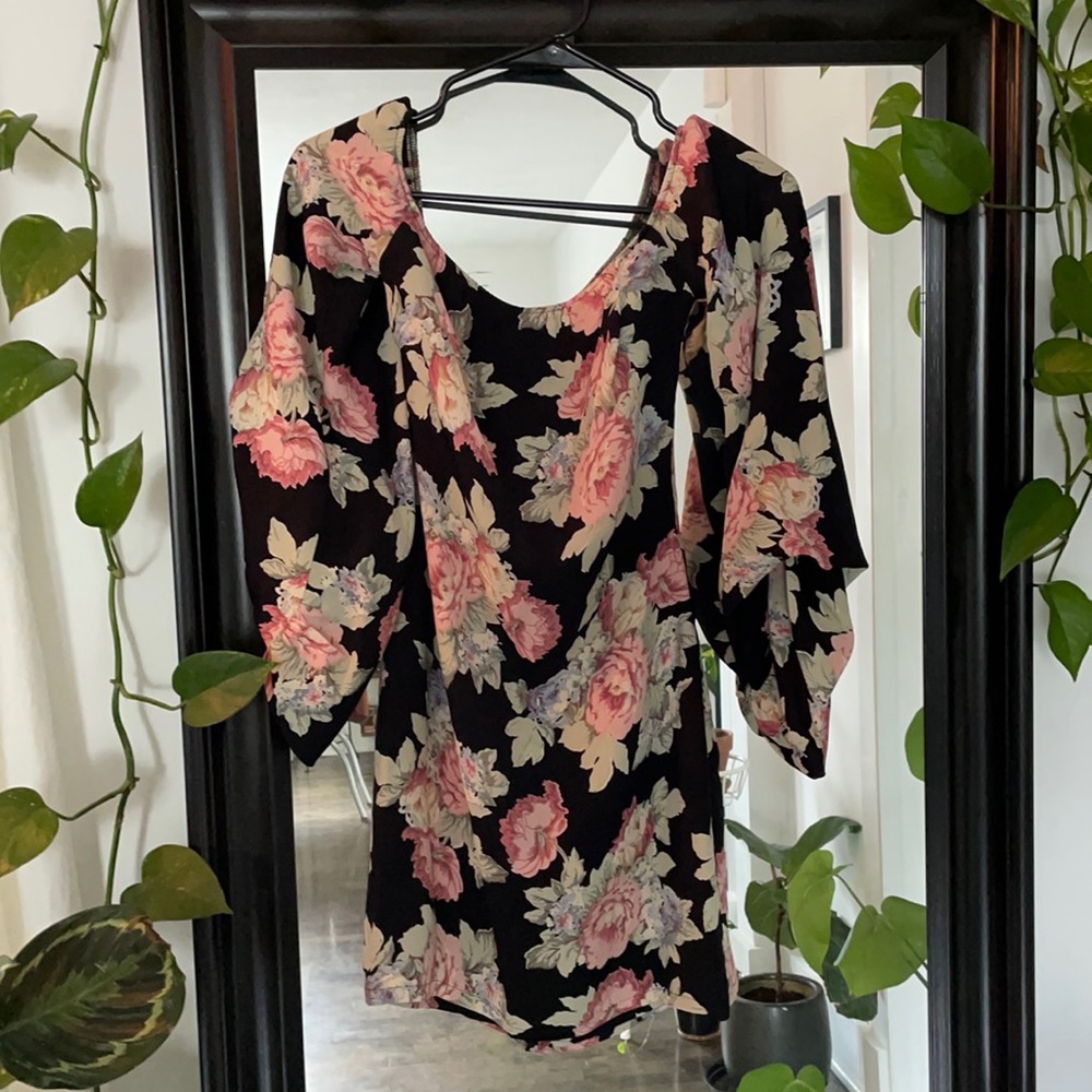 Reformation off the shoulder floral dress